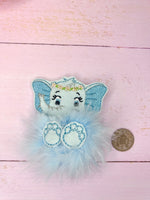 Fluffy elephant hair clip