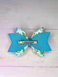 Blue Christmas hair bow