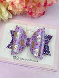 Purple puppy hair bow