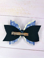 Blue Denim hair bow