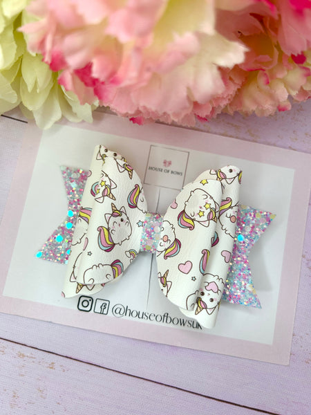 Kitty unicorn hair bow