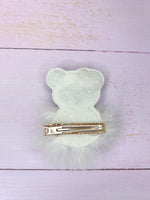 Fluffy panda hair clip