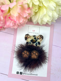 Fluffy leopard hair clip