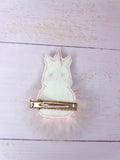 Unicorn fluffy hair clip