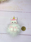 Fluffy unicorn hair clip