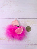 Flamingo fluffy clip