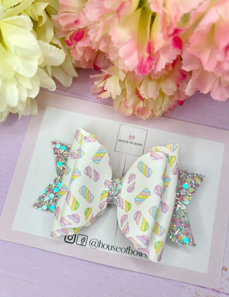 Marshmallow hair bow
