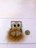 Fluffy owl hair clip