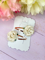 Mulberry flower snap clip pigtail sets