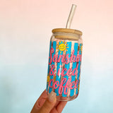 Sunshine and iced coffee cup