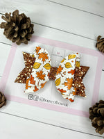 Autumn leaf hair bow