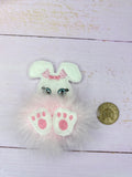 Fluffy bunny hair clip