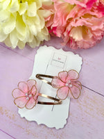 Flower snap clip pigtail set