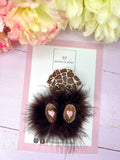 Fluffy giraffe hair clip