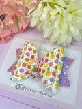 Apple charm hair bow