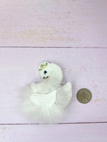 Fluffy swan hair clip