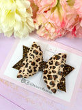 Leopard print hair bow