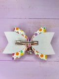 Apple charm hair bow