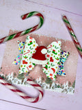 Santa elf hat hair bow