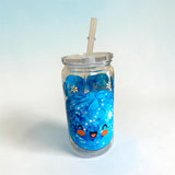 Blue dumping cup