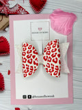 Red leopard print bow