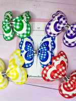 School gingham butterfly clip