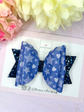 Blue Denim hair bow