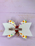 Apple charm hair bow