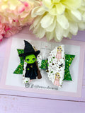 Green witch hair bow