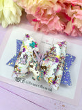 Unicorn charm hair bow