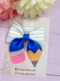 School pencil hair bow