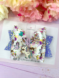Unicorn charm hair bow