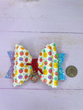 Apple charm hair bow
