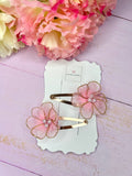 Flower snap clip pigtail set