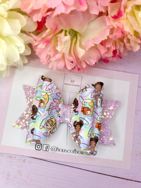 Hula hoop girl hair bow