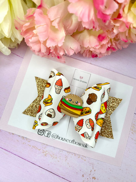 Burger hair bow