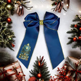Polar express glitter hair bow