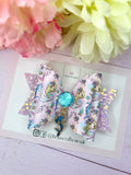 Mermaid charm hair bow