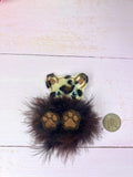 Fluffy leopard hair clip