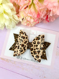 Leopard print hair bow