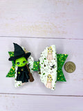 Green witch hair bow