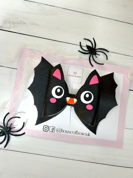 Halloween bat hair bow