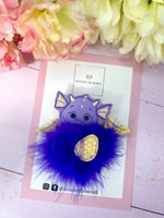 Fluffy dragon hair clip