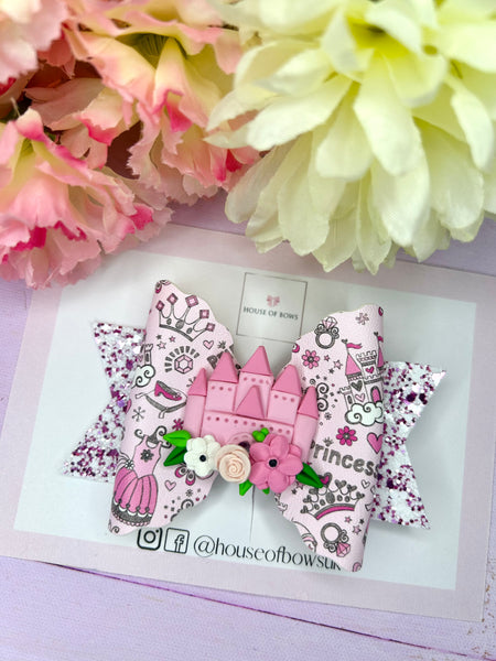 Princess castle hair bow