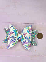 Butterfly charm hair bow