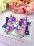 Purple unicorn bow