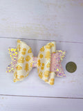 Pink gingerbread hair bow