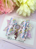 Mermaid charm hair bow