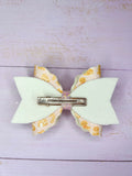Pink gingerbread hair bow