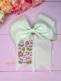 Rainbow fluffy monster bow*reduced to clear*
